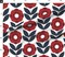 Mid Century Floral Scandi Poppies Retro Inspired Atomic Era 1950S 1960S Look Custom Printed Fabric by Spoonflower Various Fabrics by the Yard or Fat Quarter